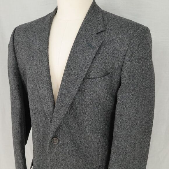 Hart Schaffner Marx Sport Coat Mens 44L Gray Wool Tweed Comfort Jacket Lined Vtg - Picture 9 of 16